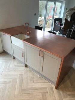 Bent Aged Copper Worktop