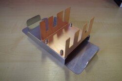 Copper and stainless cutlery holder