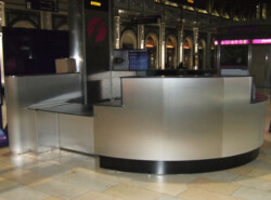 Rolled Stainless Steel Reception Desk Cladding